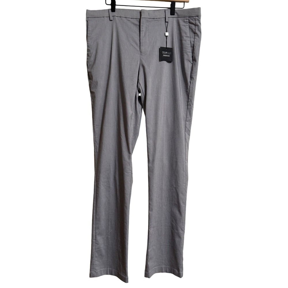 Awearness Kenneth Cole Mens Performance Tech Chino Slim Fit Gray Pants 36x34 NWT